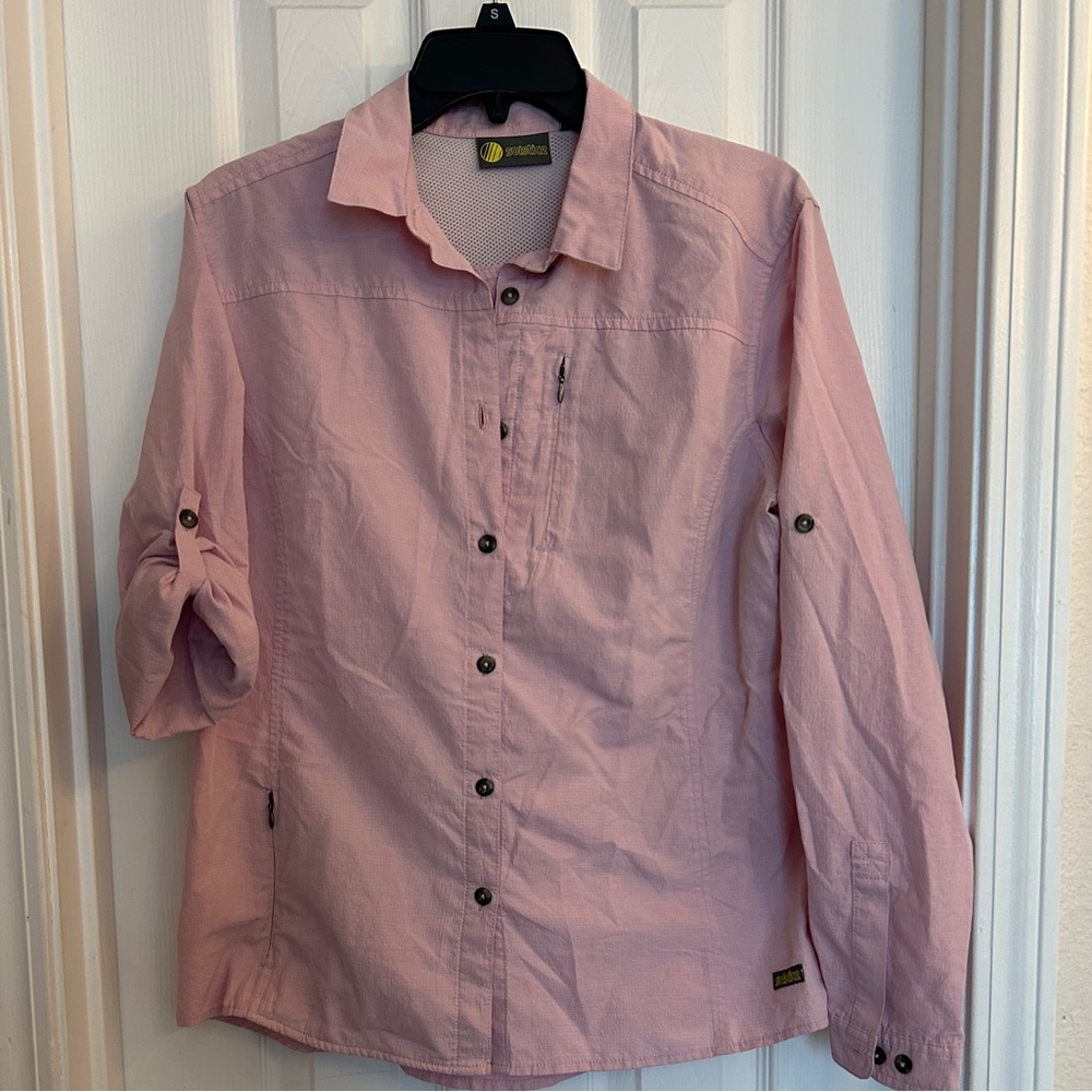 Solstice Pink Women's Button Down SPF Camping Shirt size L